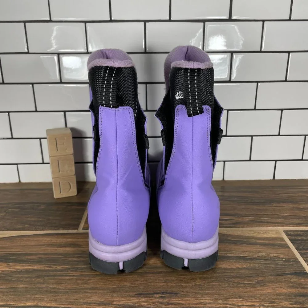 Lands' End Girls Purple Warm Insulated Snow Rain Boots 78534 Size 6 M